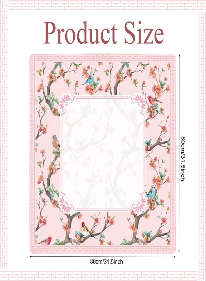 snaxuda Chinoiserie Mahjong Mat with Carrying Bag,Rubber Anti Slip and Noise Reduction Multi Purpose Game Table Cover for Card, Board Tile Games 31.5" x 31.5" Pink - Image 2